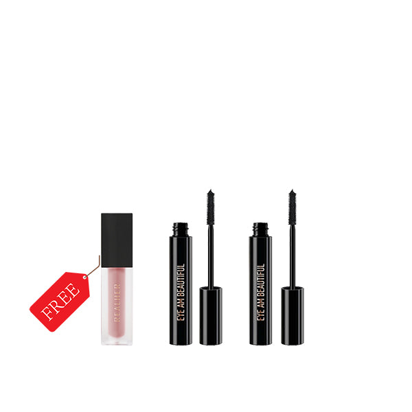2 Pack Eye Am Beautiful Mascara + Free Random Matte Liquid Lipstick